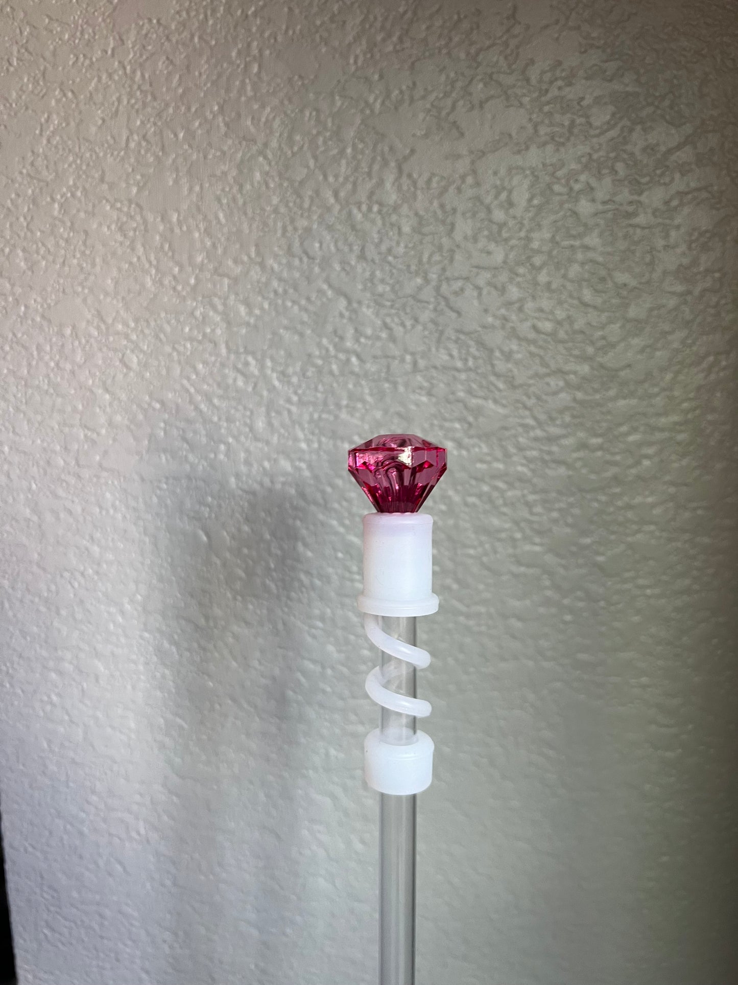 Fuschia Diamond Straw Topper