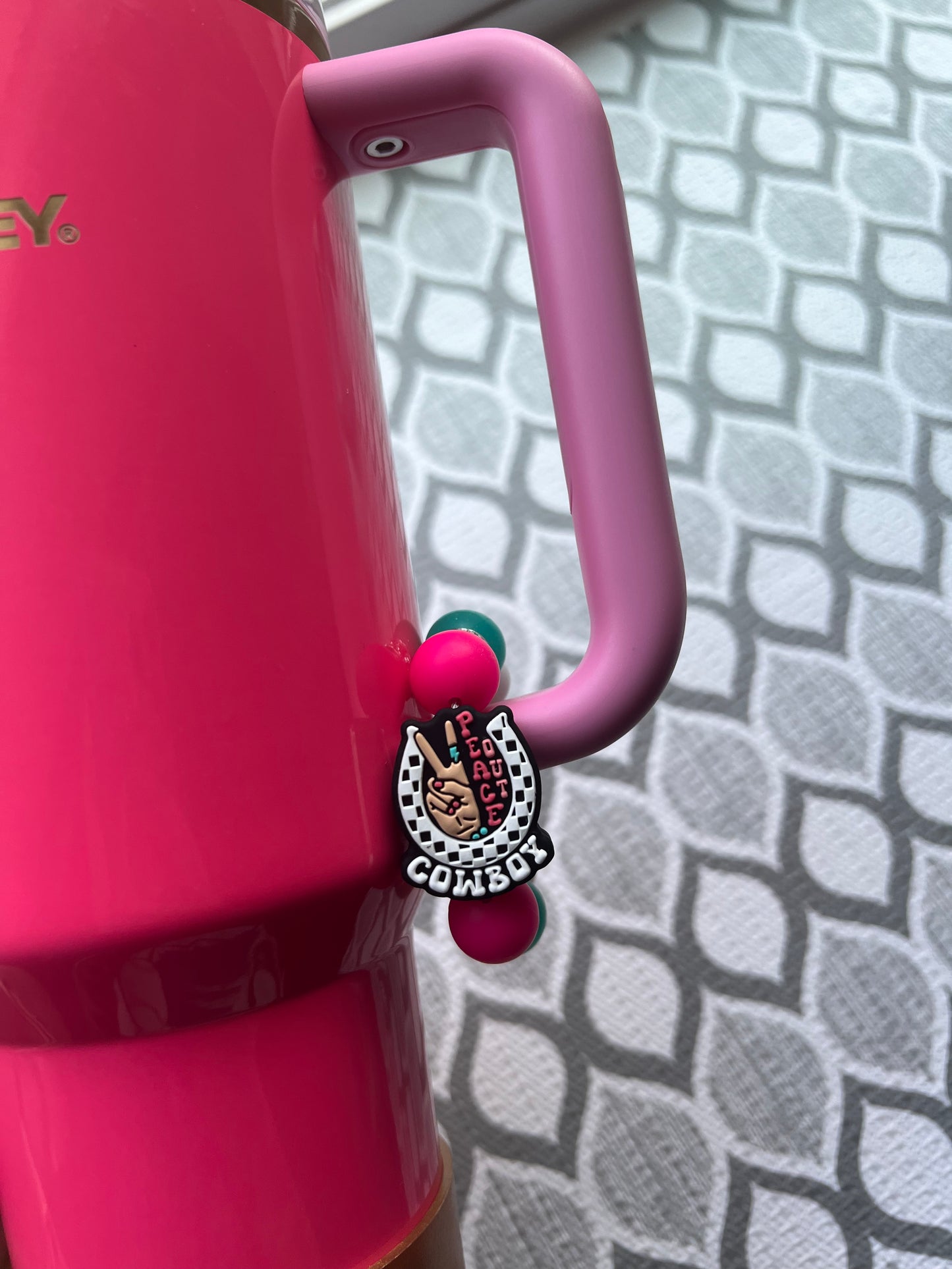 Peaceout Cowboy Tumbler Handle Charm