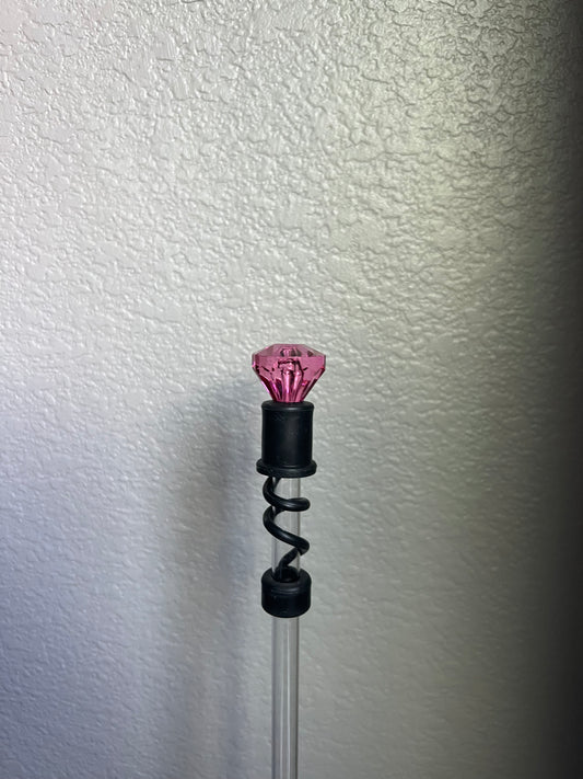 Hot Pink Diamond Straw Topper