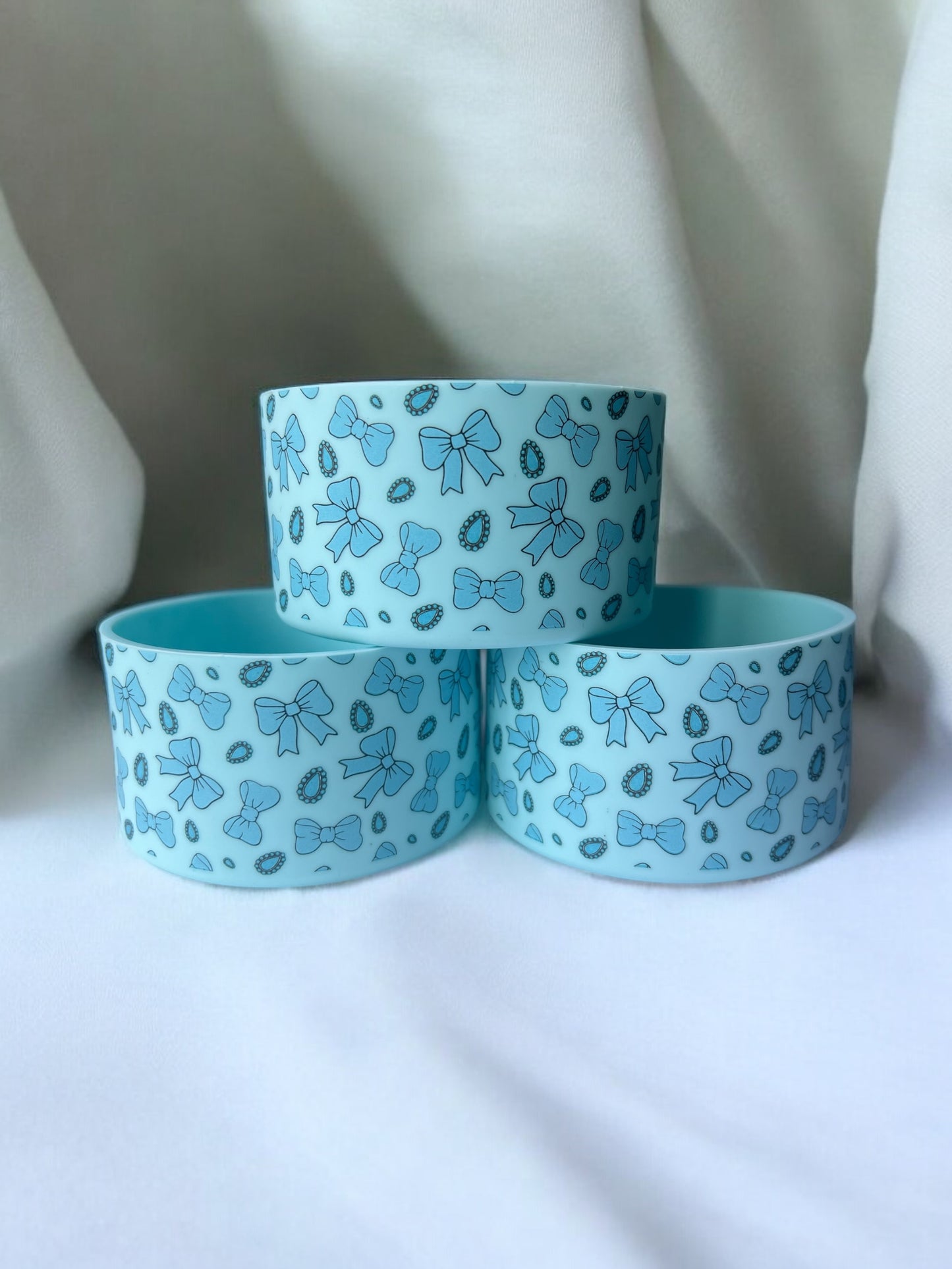 Pool Blue Bows Silicone Tumbler Boot