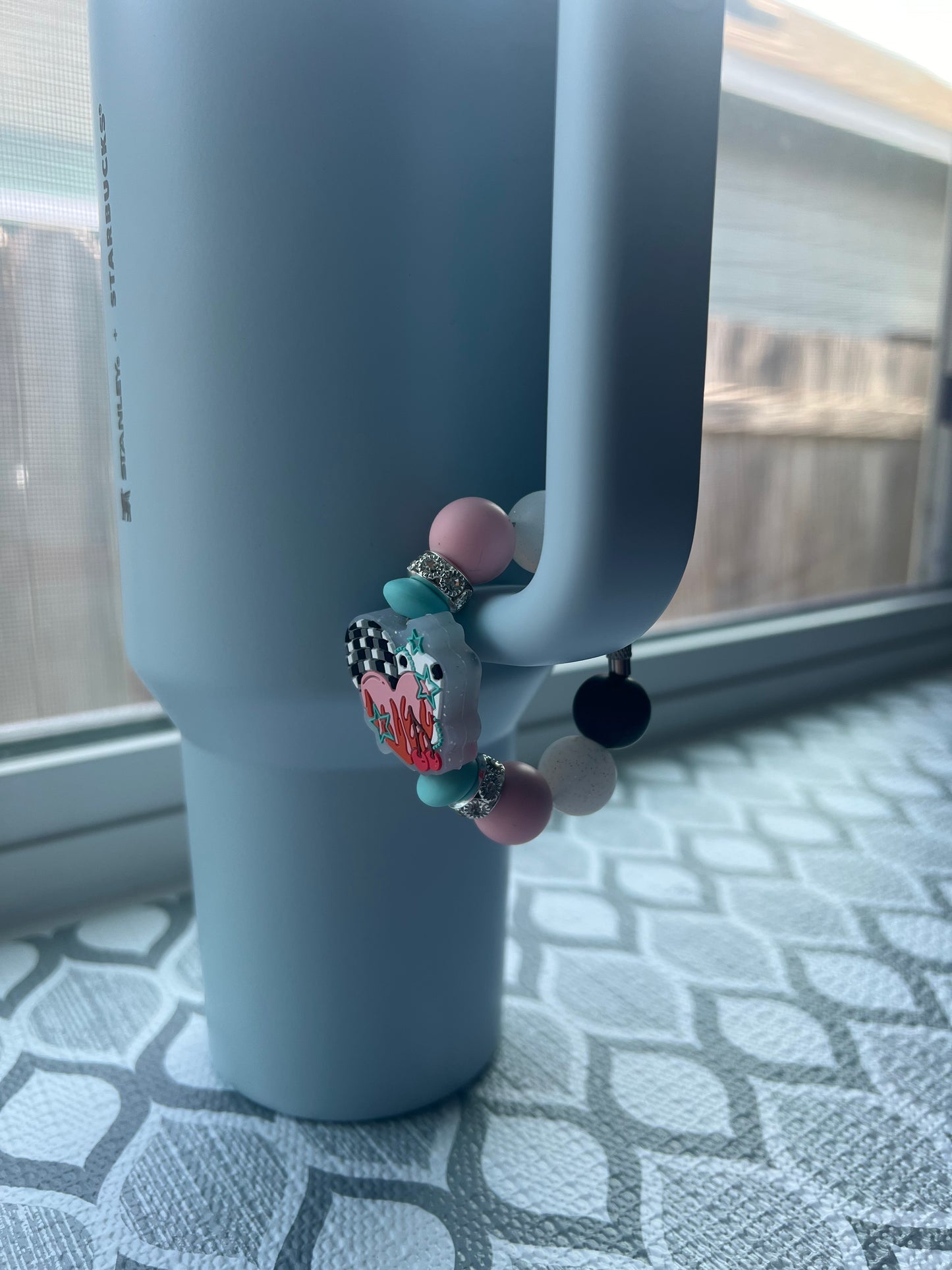 Cherry Hearts Tumbler Handle Charm