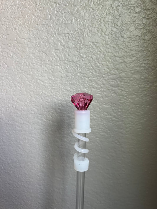 Magenta Diamond Straw Topper