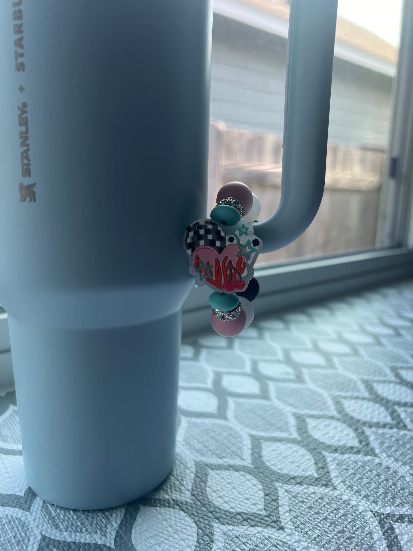 Cherry Hearts Tumbler Handle Charm