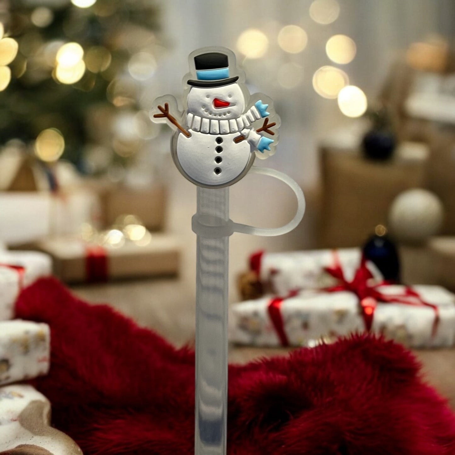 Snowman LED Straw Topper