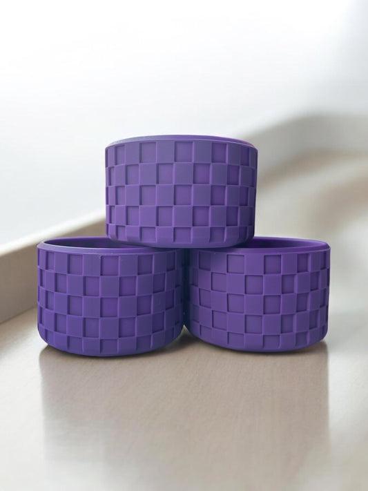 Deep Purple Checkers Silicone Tumbler Boot