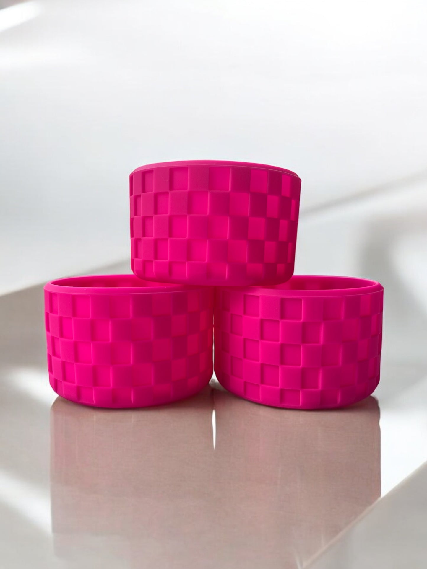 Passion Pink Checkers Silicone Tumbler Boot