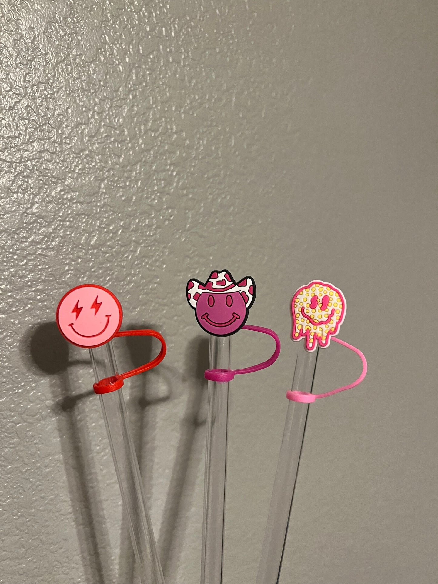 Smiley Face Straw Toppers