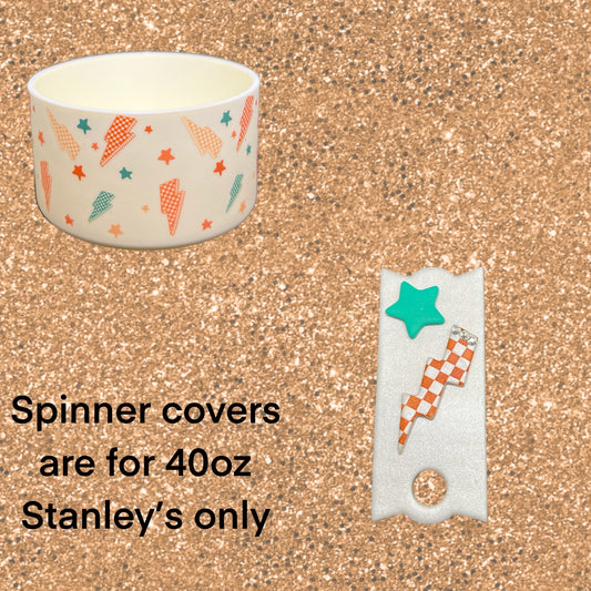 Lightning Bolt Accessory Bundle - Includes Silicone Tumbler Boot and 40oz Stanley Spinner Cover